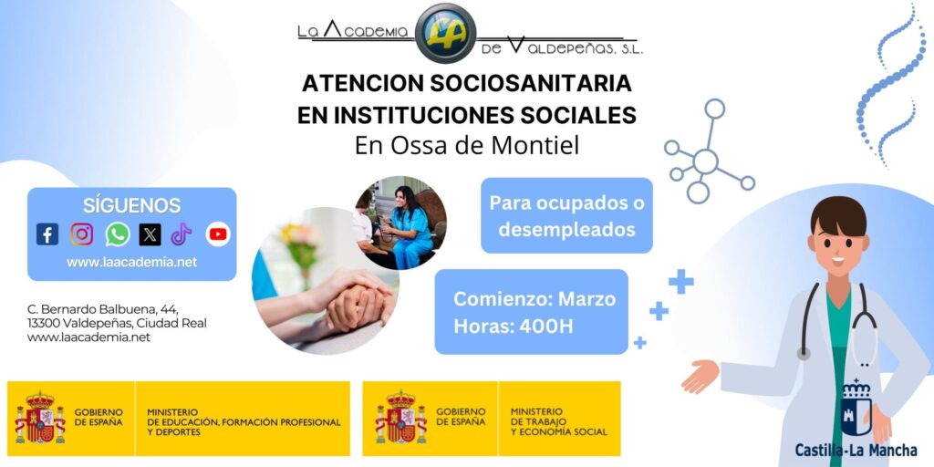 Atención sociosanitaria en Instituciones Sociales (Ossa de Montiel)